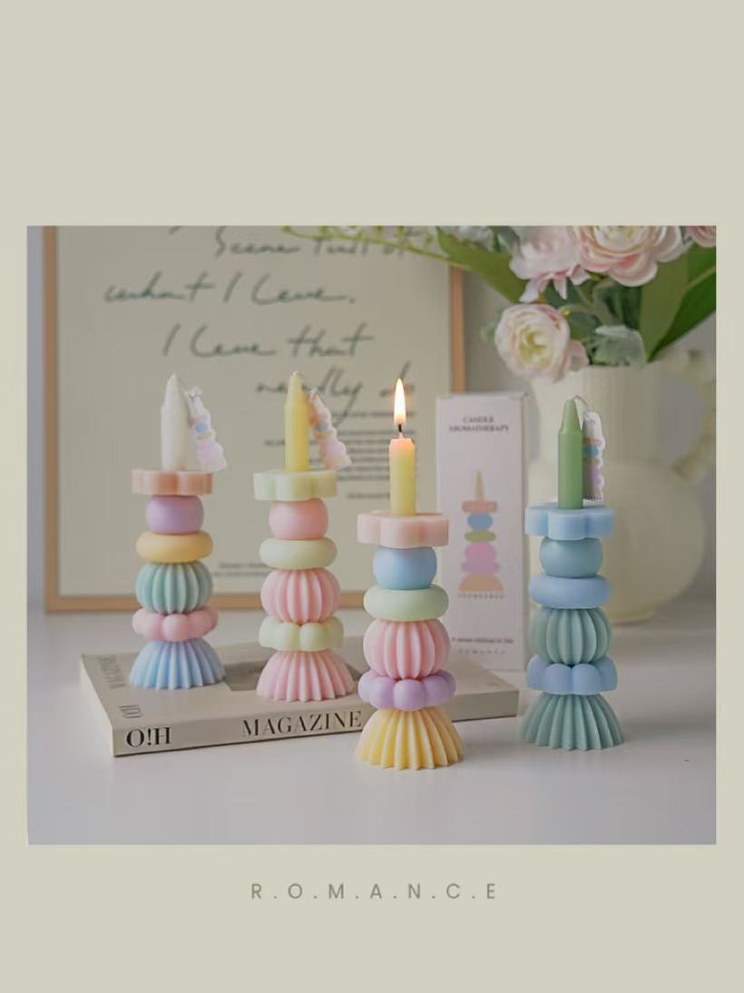 Home Fragrance Gift - Artisan Geometric Layered Fragrance Candle, Lovely