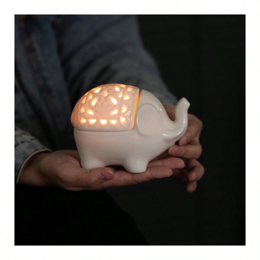 Cute Elephant Ceramic Aroma Bu - Wax Melt Burner 评论和价格