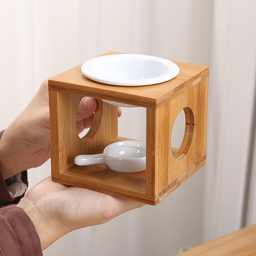 Wooden Essential Oil Burner wi - Wax Melt Burner 评论和价格