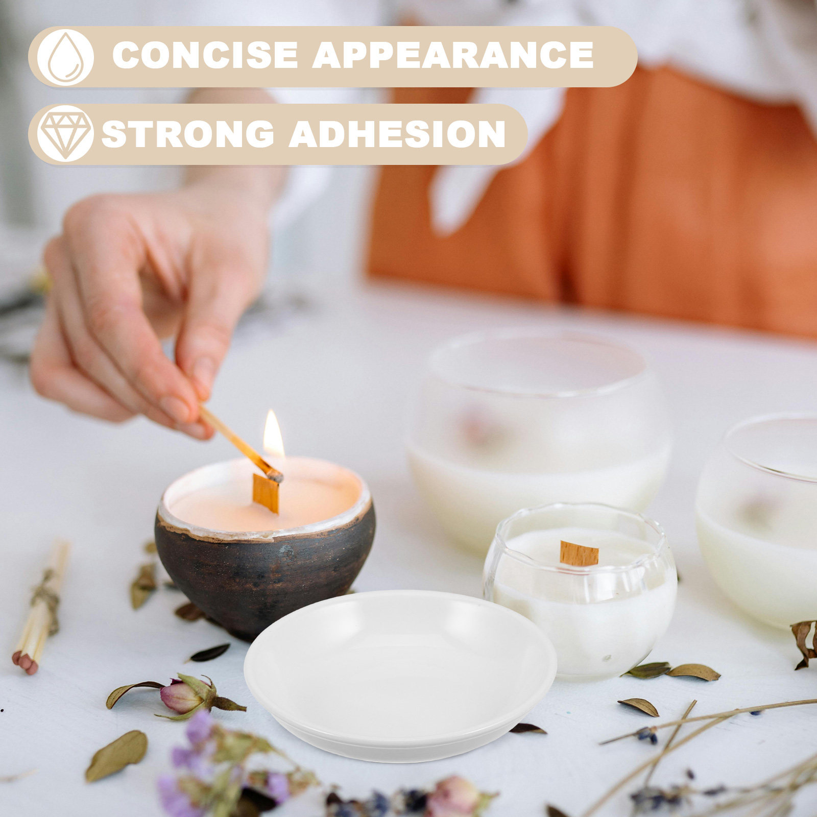 5Pcs 4 Inch Small Round Cerami - Wax Melt Burner 评论和价格