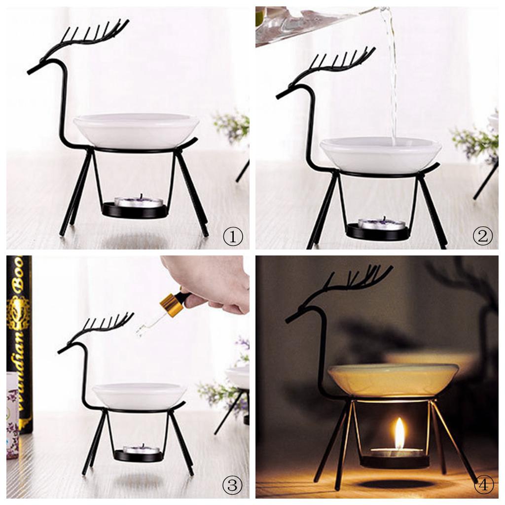 Delicate Metal Oil Burner Deer - Wax Melt Burner 评论和价格
