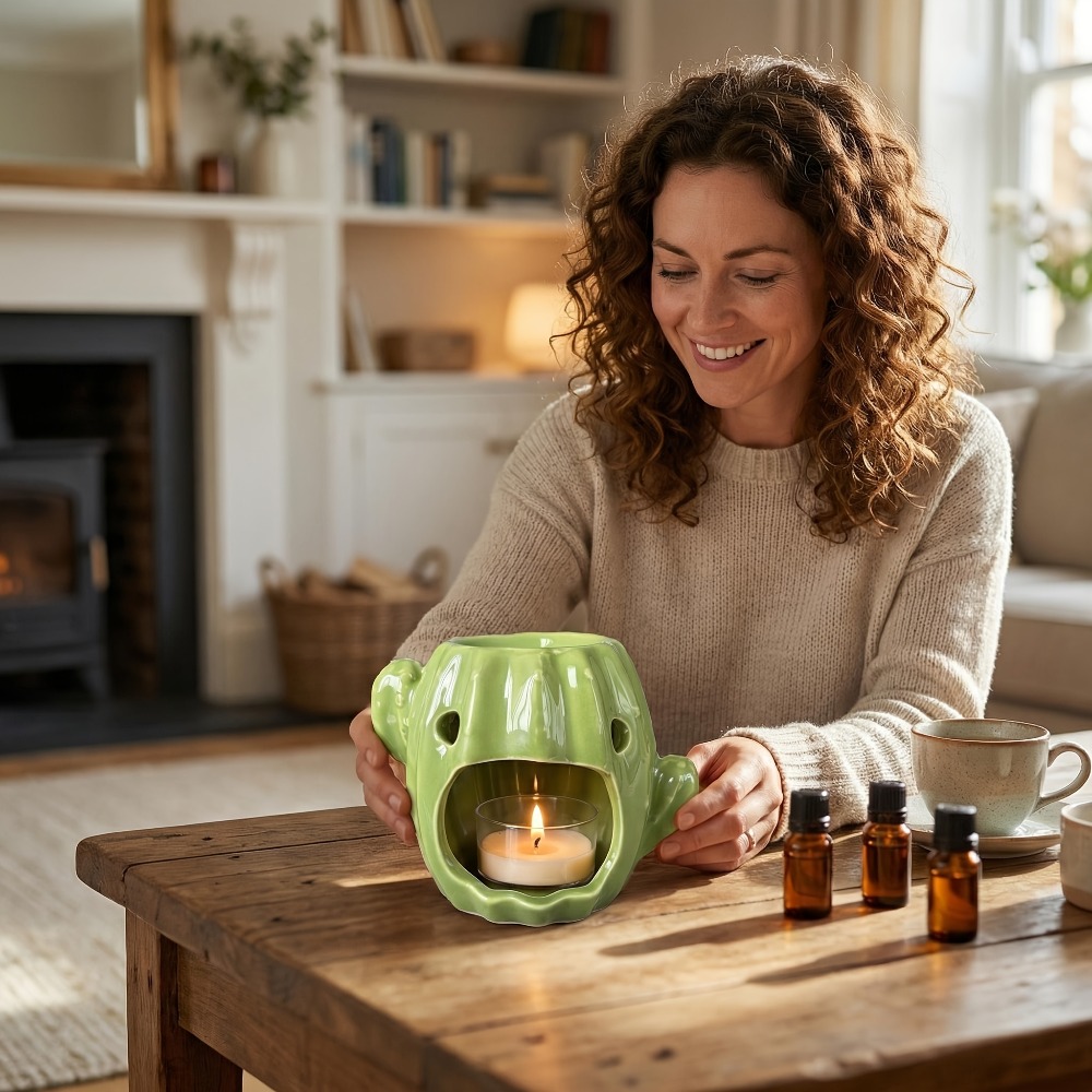 Cactus Shaped Ceramic Oil Burn - Wax Melt Burner 评论和价格