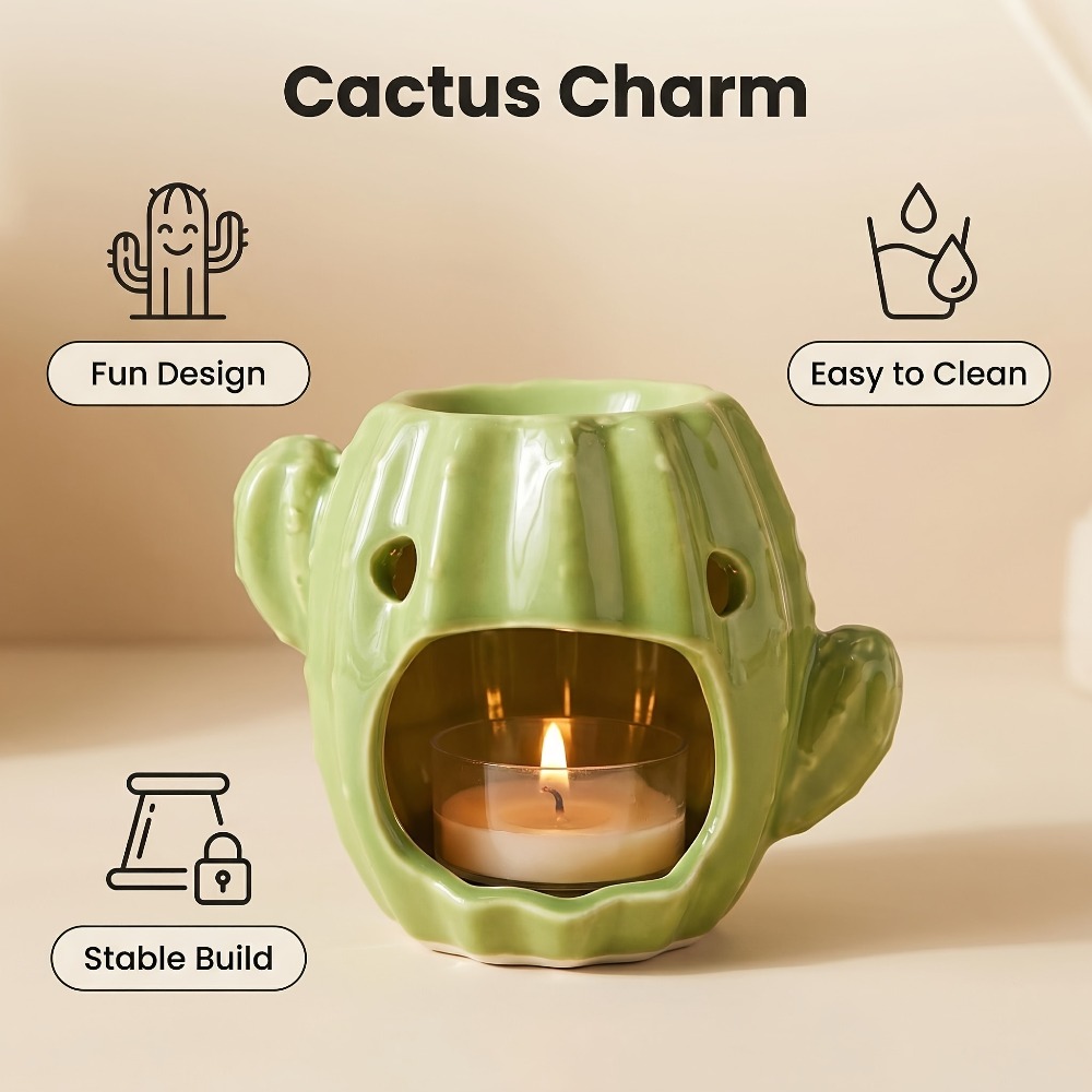 Cactus Shaped Ceramic Oil Burn - Wax Melt Burner 评论和价格